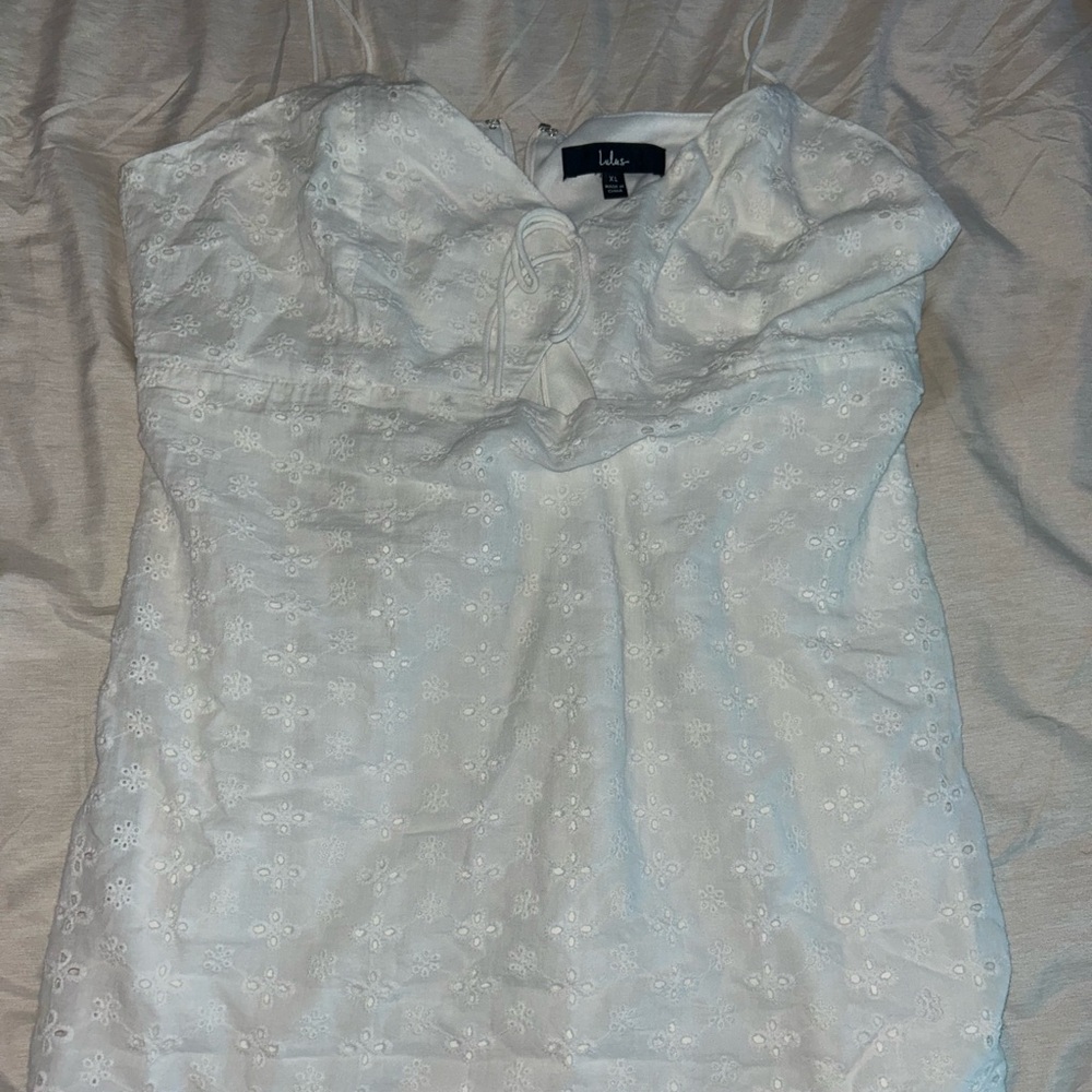 Lulu's White Floral Mini Dress